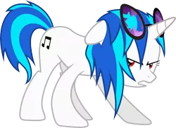 Size: 11689x8528 | Tagged: safe, artist:sdc2012, derpibooru import, vinyl scratch, pony, unicorn, absurd resolution, angry, broken glasses, cutie mark, female, floppy ears, hooves, horn, mare, simple background, solo, teeth, transparent background, upset, vector