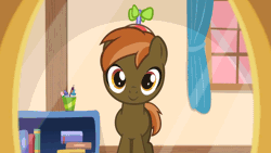Size: 640x360 | Tagged: safe, artist:jan, derpibooru import, button mash, earth pony, pony, button's adventures, animated, colt, hat, high score, i can't believe it's not hasbro studios, male, propeller hat