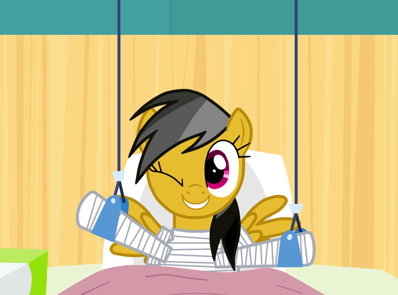 Size: 1350x1000 | Tagged: artist:drumblastingquilava, cast, daring do, derpibooru import, hospital, safe