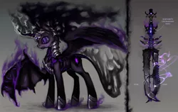 Size: 1126x710 | Tagged: semi-grimdark, artist:elkaart, derpibooru import, twilight sparkle, twilight sparkle (alicorn), alicorn, pony, badass, corrupted, dark magic, evil, female, magic, mare, nightmare twilight, nightmarified, sword, twilight is anakin, tyrant sparkle, weapon