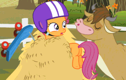 Size: 728x462 | Tagged: animated, butt, cow, derpibooru import, out of context, plot, safe, scootaloo, scootamoo, screencap, sleepless in ponyville
