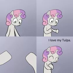 Size: 2000x2000 | Tagged: comic, derpibooru import, exploitable meme, hug, meme, obligatory pony, safe, sweetie belle, sweetie's note meme, tulpa