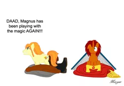 Size: 714x501 | Tagged: safe, artist:morgaer, derpibooru import, ponified, pony, leman russ, magnus the red, primarch, warhammer (game), warhammer 30k, warhammer 40k