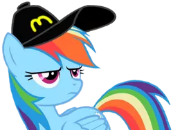 Size: 770x580 | Tagged: safe, derpibooru import, edit, rainbow dash, pegasus, pony, mcdonald's, mcdonalds swag, simple background, solo, transparent background, vector