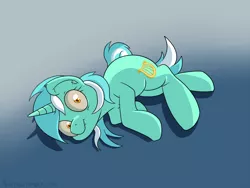 Size: 1000x750 | Tagged: safe, artist:tehflah, derpibooru import, lyra heartstrings, pony, unicorn, disturbed, ear fluff, gradient background, i've seen some shit, insanity, looking at you, shocked, shrunken pupils, side, solo, wide eyes, worried