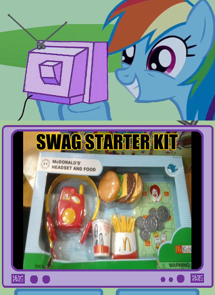 Size: 511x700 | Tagged: derpibooru import, exploitable meme, mcdonald's, mcdonalds swag, meme, obligatory pony, rainbow dash, ronald mcdonald, safe, swag, tv meme