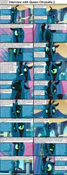 Size: 1282x3304 | Tagged: caption, changeling, changeling queen, comic, comic:celestia's servant interview, derpibooru import, female, interview, queen chrysalis, safe