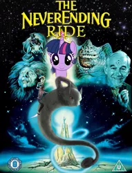 Size: 471x618 | Tagged: safe, derpibooru import, twilight sparkle, twilight sparkle (alicorn), alicorn, mewtwo, pony, doctor manhattan, drama, female, mare, movie poster, pokémon, ron paul, the neverending story, the ride never ends