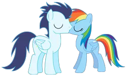 Size: 4856x2920 | Tagged: safe, artist:rainbowderp98, derpibooru import, rainbow dash, soarin', .ai available, .svg available, female, kissing, male, shipping, simple background, soarindash, straight, transparent background, vector