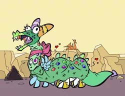 Size: 1038x797 | Tagged: artist:toonbat, crackle's cousin, derpibooru import, disguise, dragon costume, frown, heart, implied cunnilingus, implied oral, implied sex, mismatched eyes, princess celestia, princess molestia, rainbow dash, raised hoof, raised leg, rarity, source needed, spread wings, suggestive, textless, twilight sparkle, wide eyes, wingboner, wings