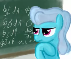 Size: 900x746 | Tagged: artist:tggeko, chalkboard, derpibooru import, math, maxwell's equations, physics, safe, sane, screw loose, solo, thinking