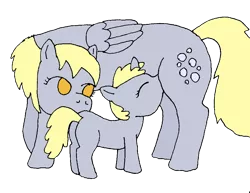 Size: 927x716 | Tagged: safe, artist:merkleythedrunken, derpibooru import, derpy hooves, dinky hooves, pegasus, pony, breastfeeding, equestria's best mother, feeding, female, foal, horses doing horse things, mare, nonsexual nursing, nursing, suckling