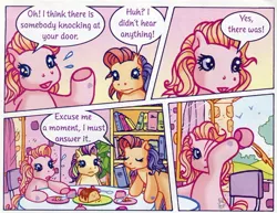 Size: 526x407 | Tagged: comic, cupcake (g3), derpibooru import, food, g3, official, safe, scan, sparkleworks, tea, world's worst tea party