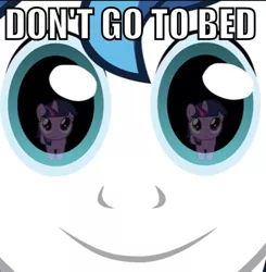 Size: 680x694 | Tagged: caption, derpibooru import, dialogue, don't go to bed, image macro, meme, safe, shining armor, text, twilight sparkle, twily face