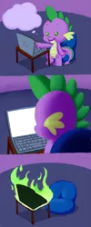 Size: 599x1500 | Tagged: artist:girgrunny, blank, computer, derpibooru import, meme, safe, spike, spike's laptop