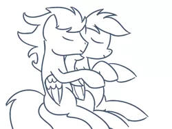 Size: 800x600 | Tagged: safe, artist:tggeko, derpibooru import, rainbow dash, soarin', blank flank, cuddling, female, hug, male, pregnant, shipping, soarindash, spooning, straight