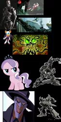 Size: 1000x1981 | Tagged: antagonist, baboon, baboon (skunk fu), breasts, cleavage, crossover, dc comics, derpibooru import, diamond tiara, dragon, dragon (skunk fu), evil entity, female, megatron, rouge the bat, safe, shockwave, skunk fu, sonic the hedgehog (series), starscream, t-700, terminator, the joker, transformers