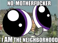 Size: 962x708 | Tagged: caption, derpibooru import, hey you, i am the neighborhood, image macro, impact font, mister rogers' neighborhood, mr. roger is a neighborhood, roflbot, safe, text, vulgar, wrong neighborhood