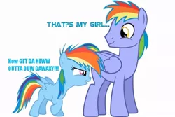 Size: 900x600 | Tagged: artist:scootaloo24, babylon 5, daddy's little girl, derpibooru import, edit, family, father and child, father and daughter, female, headcanon, male, quote, rainbow blaze, rainbow dash, safe, text, text edit