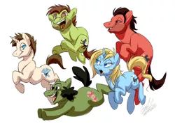 Size: 1300x940 | Tagged: safe, derpibooru import, ponified, earth pony, pony, unicorn, charlie kelly, dee reynolds, dennis reynolds, female, frank reynolds, it's always sunny in philadelphia, kitten mittens, mac, male, mare, ronald mcdonald, stallion, tv show