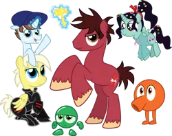 Size: 1004x795 | Tagged: safe, artist:alisonwonderland1951, derpibooru import, ponified, alicorn, pony, armor, calhoun, crossover, fix-it felix jr., hero's duty, q*bert, sour bill, sugar rush, vanellope von schweetz, wreck-it ralph