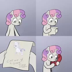 Size: 2000x2000 | Tagged: call me for a good time, derpibooru import, exploitable meme, lined paper, meme, obligatory pony, oc, oc:sketchy the notebook pony, safe, sketchy pony, sweetie belle, sweetie's note meme