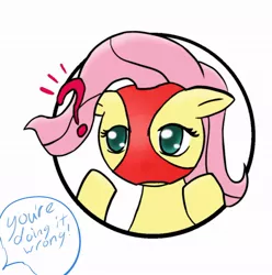 Size: 954x961 | Tagged: artist:tauberpa, clothes, derpibooru import, fluttershy, funny, mask, panties, safe, thong, underwear, wardrobe misuse, you're doing it wrong