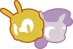 Size: 1100x744 | Tagged: artist:fuzon-s, charmy bee, crossover, derpibooru import, duo, logo, safe, simple background, sonic the hedgehog (series), style emulation, sweetie belle, transparent background