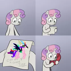 Size: 600x600 | Tagged: call me for a good time, derpibooru import, exploitable meme, meme, obligatory pony, oc, safe, sweetie belle, sweetie's note meme, tiara ultima