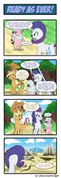 Size: 525x1523 | Tagged: 4koma, applejack, artist:reikomuffin, comic, crossover, derpibooru import, eevee, pokémon, rarity, safe