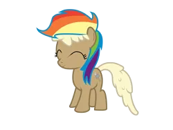 Size: 4000x3000 | Tagged: safe, artist:sintakhra, derpibooru import, mjölna, earth pony, pony, eyes closed, female, filly, rainbow wig, simple background, solo, transparent background, wig, younger