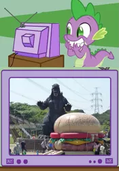 Size: 563x802 | Tagged: derpibooru import, exploitable meme, godzilla, godzilla (series), kaiju, meme, obligatory pony, safe, spike, tv meme