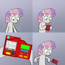 Size: 2000x2000 | Tagged: derpibooru import, exploitable meme, meme, nintendo, obligatory pony, pokedex, pokémon, safe, sweetie belle, sweetie's note meme