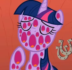 Size: 930x900 | Tagged: abomination, derpibooru import, edit, horseshoes, mouth, not salmon, safe, this isn't even my final form, trypophobia, twilight sparkle, wat, what has science done, wtf