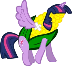 Size: 410x374 | Tagged: safe, artist:poisonedantidot3, derpibooru import, twilight sparkle, twilight sparkle (alicorn), alicorn, pony, corn, female, food, mare, pun, visual pun