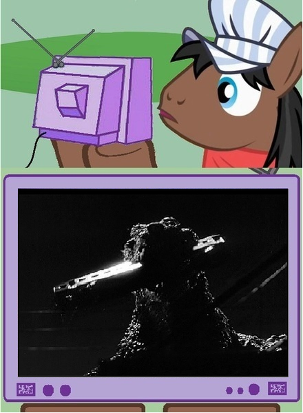 Size: 441x601 | Tagged: derpibooru import, exploitable meme, full steam, godzilla, godzilla (series), gojira, kaiju, meme, obligatory pony, promontory, safe, train, tv meme