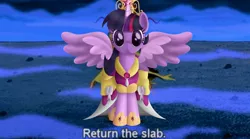 Size: 1440x802 | Tagged: safe, derpibooru import, edit, twilight sparkle, twilight sparkle (alicorn), alicorn, pony, clothes, courage the cowardly dog, curse, dress, female, king ramses, mare, parody
