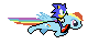 Size: 80x40 | Tagged: animated, artist:redenchilada, crossover, derpibooru import, pixel art, rainbow dash, riding, safe, simple background, sonic the hedgehog, sonic the hedgehog (series), transparent background