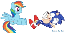 Size: 1210x624 | Tagged: safe, artist:ikuntyphoon, derpibooru import, rainbow dash, pony creator, crossover, image, png, sonic the hedgehog, sonic the hedgehog (series)