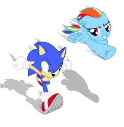 Size: 936x954 | Tagged: artist:seaandsunshine, crossover, derpibooru import, rainbow dash, safe, simple background, sonic the hedgehog, sonic the hedgehog (series), transparent background