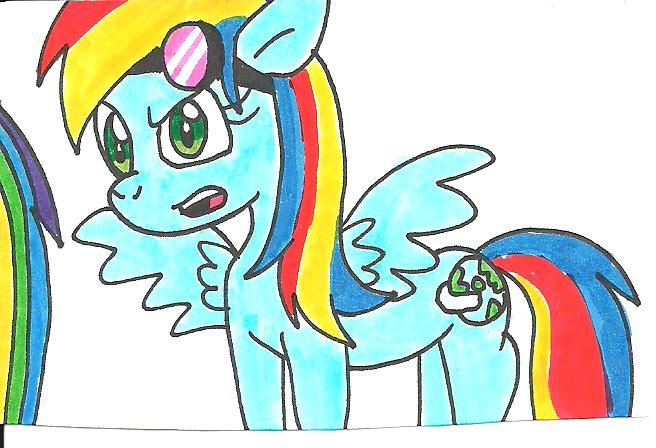 Size: 656x448 | Tagged: artist:cmara, derpibooru import, oc, oc:cheetah-light, offspring, parent:rainbow dash, parent:soarin', parents:soarindash, safe, traditional art, unofficial characters only