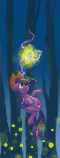 Size: 764x2000 | Tagged: accessory swap, artist:onkelscrut, derpibooru import, firefly (insect), glow, hat, insect, magic, safe, twilight sparkle