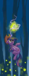 Size: 764x2000 | Tagged: accessory swap, artist:onkelscrut, derpibooru import, firefly (insect), glow, hat, insect, magic, safe, twilight sparkle