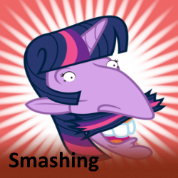 Size: 250x250 | Tagged: derpibooru, derpibooru import, meme, meta, nigel thornberry, official spoiler image, safe, smashing (meme), spoilered image joke, spoiler image, twibooru, twilight sparkle