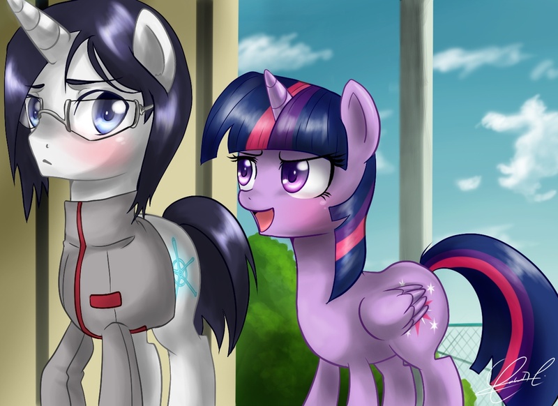 Size: 1374x1000 | Tagged: safe, artist:zorbitas, derpibooru import, twilight sparkle, twilight sparkle (alicorn), ponified, alicorn, pony, bleach (manga), crossover, female, glasses, ishida uryuu, mare, uryu ishida