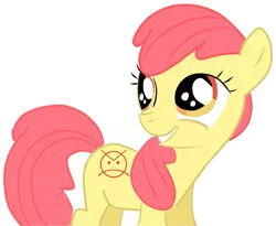 Size: 803x658 | Tagged: angry marines, apple bloom, :c, >:c, derpibooru import, frown, safe, solo, warhammer 40k, warhammer (game)