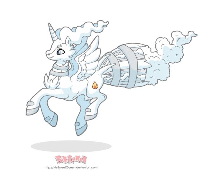 Size: 985x811 | Tagged: safe, artist:almairis, derpibooru import, ponified, pony, reshiram, ethereal mane, floating, pokémon, ponymon, simple background, solo, transparent background