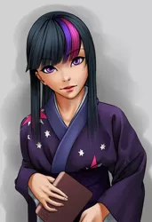 Size: 1995x2919 | Tagged: artist:forgotten-wings, clothes, derpibooru import, human, humanized, kimono (clothing), safe, solo, twilight sparkle