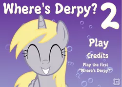 Size: 701x500 | Tagged: safe, derpibooru import, screencap, derpy hooves, alicorn, pony, alicornified, derpicorn, fan game, game, happy, palindrome get, princess derpy, race swap, smiling, where's derpy?