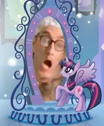 Size: 375x456 | Tagged: safe, derpibooru import, twilight sparkle, twilight sparkle (alicorn), alicorn, equestria girls, exploitable meme, magic mirror, magic mirror meme, meme, neptune's spatula, spongebob squarepants, tom kenny